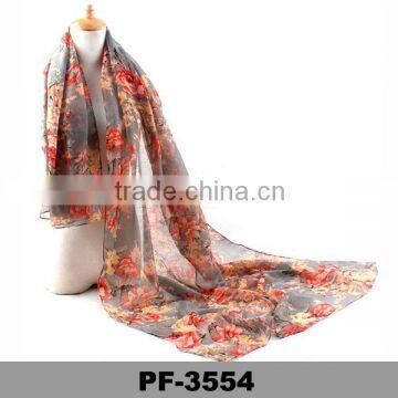 Wholesale Pretty Floral Scarf Fashionable Flowers Printed Scarves For Women