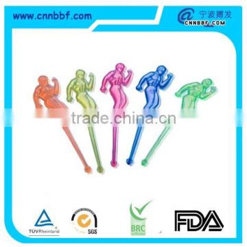 5 pcs Plastic Colorful Athlete Swizzle Sticks