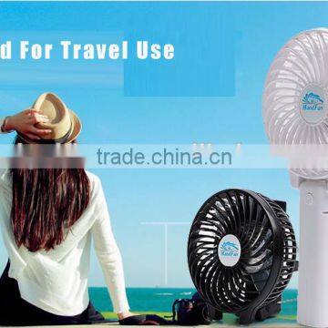 Hot Sale 18650 lithium battery powered Rechargeable USB mini fan