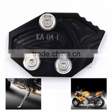 BJ-SSE-KA002 CNC Kickstand Pad Aluminum 6061 Anodized Black Motorcycle Side Stand Enlarge for Kawasaki ZX-14R 06-14