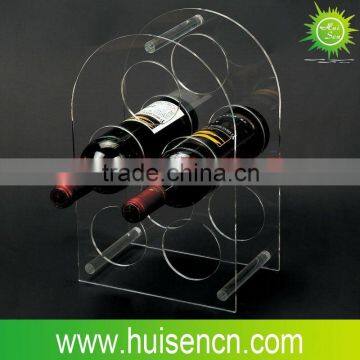 Acrylic clear wine rack display ,5 bottles holder