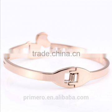 Custom Jewelry 316l Titanium Steel Rose Gold Plated Charm Bracelets Horse Bangles photo-2