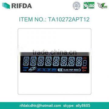 TN negative car audio 14 segment flexible lcd display