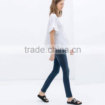 2014 women's Jeans Pants Stone Wash Denim Pant Latest Design Top brand Blue Jeans