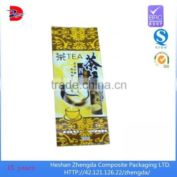 ldpe film laminated silver resealable aluminum foil plastic packing tea bags