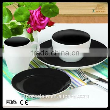 16pcs double color glazed stoneware dinner set for