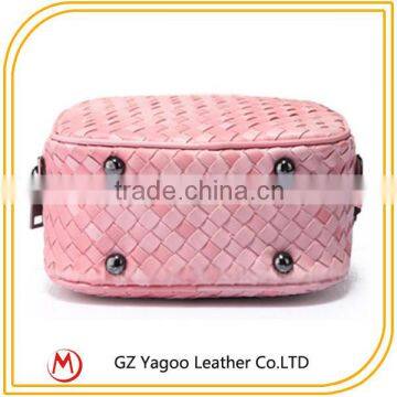 Wholesale Pink Leather Woven Teen Bags photo-6