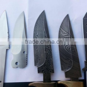 Forged Damascus steel knife blades