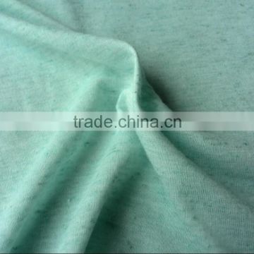 Polyester ramie slub like single jersey fabric