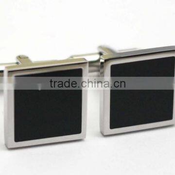 316L Stainless Steel Square Black Enamel Cufflinks for Men Supplier's Choice photo-2