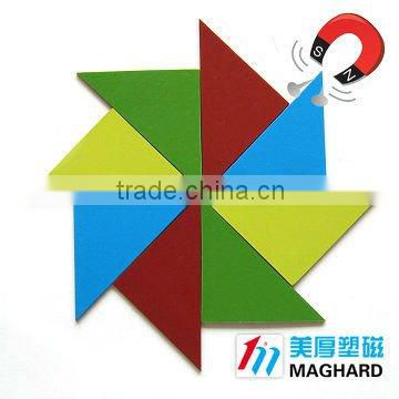 sales promotion product DIY Toy Magnetic Puzzle both sides colours triangle 16pcs/set