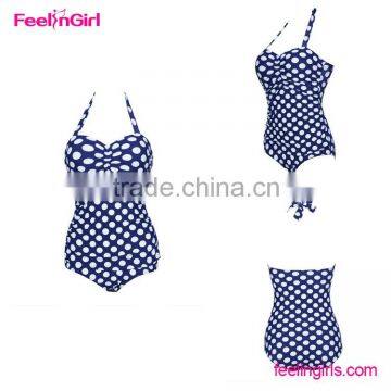 Plus size high cut pretty one piece swimsuit