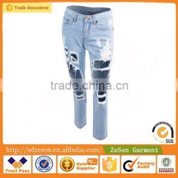 Adult Latest Fashion Wash Long Denim Jeans Facotry China Manufacturer