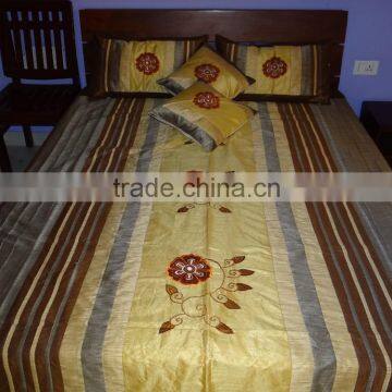 Brocade Silk Indian Bedcover/Bedspread