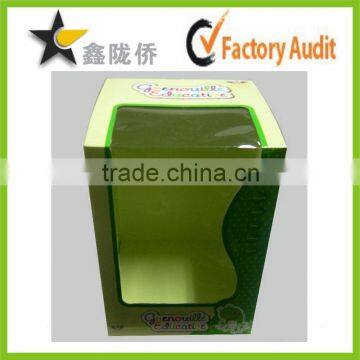 Promotional colored corrugated boxes for toy with pvc window