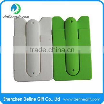 custom logo silicone sticky card holder for mobile phone