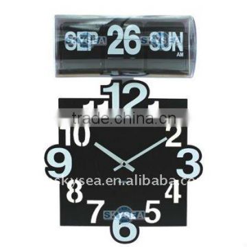 Retro auto flip calendar wall clock