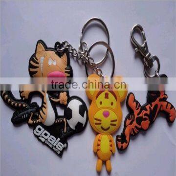 Wholesale rubber key ring/soft pvc led keychain / souvenir costom keychain