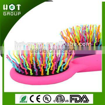 2015 Best Gift Care Massage Comb Rainbow Hand Hair Brush Paddle Hair Brush Custom Hair Brush