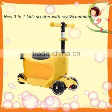 2016 New 3 in 1 baby scooter kids with stable seat and best container for fitness