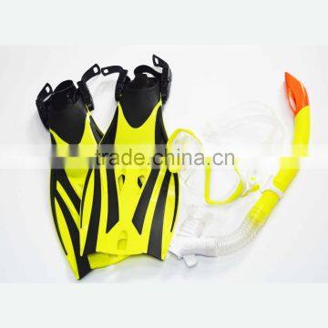 Semi dry snorkel set for children silicone snorkel mask and adjustable fins