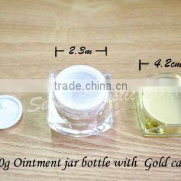 cosmetic acrylic jar printed, 10ml gold acrylic jars for skin care cream, cream acrylic bottle