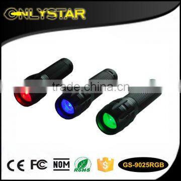 Onlystar GS-9025RGB new product RBG 3 color changing led torch