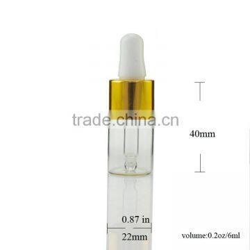 6ml Empty Refillable Clear Perfume Glass Dropper Bottles