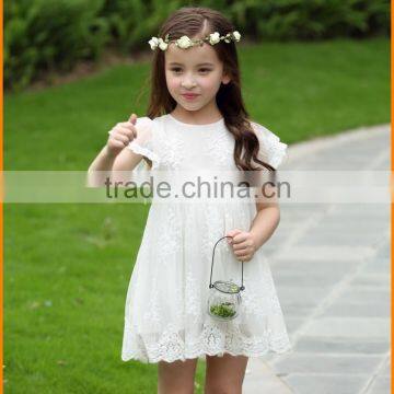 The 2016 Summer Children's Clothing Factory Direct Number of Customized Short Sleeved Dress 63L84 Lace Dress