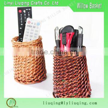 Top Quality Handmade Willow Pen Container For Office Supplies