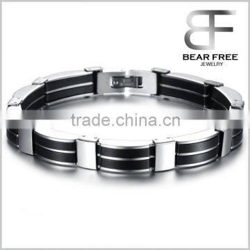 Personzlized Chain Titanium Stainless Steel Silicone Link Bangle Bracelets for Mens Friends Jewelry Polish finished