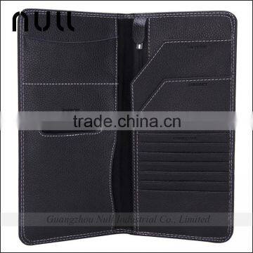 custom black genuine leather passport cover for men