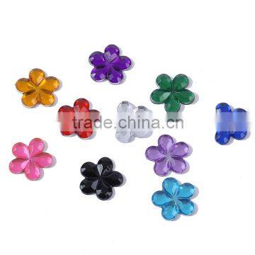 12mm plastic flatback reisin stone,flower shape mix color for clothing without holes sew on rhinestone