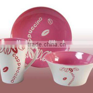 High quality 3pcs stoneware breakfast set