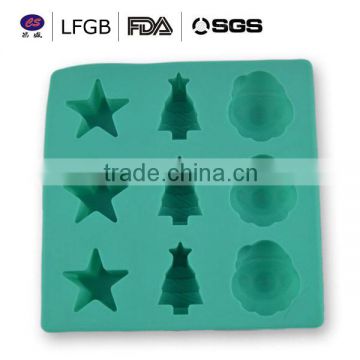 environmental star shaped ,tree shaped and snow man shaped silicone cake mould for concrete