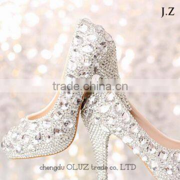 OW05 sexy women slim high heel wedding shoes crystal dress shoes girls beautiful party shoes