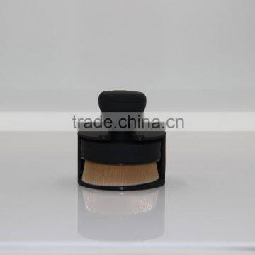 Newest Oblique head black circular foundation brush Lidded with rubber paint