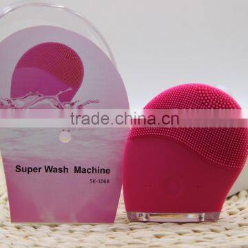 Super cool washing machine full Silicon facial cleansing instrument, facial cleasing brush aterproof IP5 SK-1068