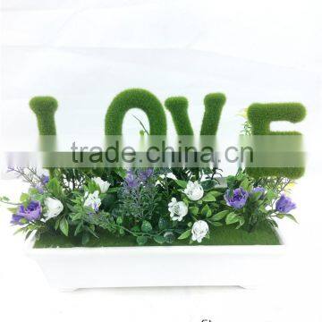 Wholesale Artificial moss letter /topiary foam letter for table decoration