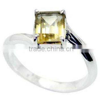 Genuine Citrine Ring & .925 Sterling Silver Ring Jewelry Wholesale Silver Jewelry