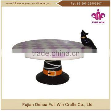 factory direct ceramic halloween witches' hats design cake stand