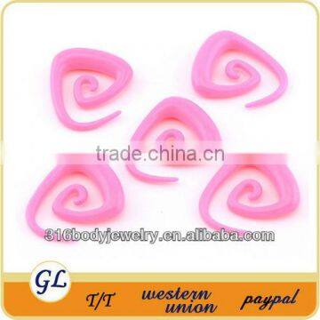 TP02289 acrylic body piercing pink ear gauge spirals