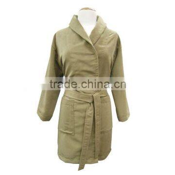 microfiber suede sport bathrobe with hood