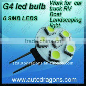 G4 with 6 pcs SMD 5050 white led blub