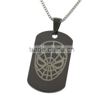 simple plated black color stainless steel dog tag pendant