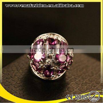 Purple Crystal Ring Diamond Napkin Ring, Crystal Stone Rings photo-5