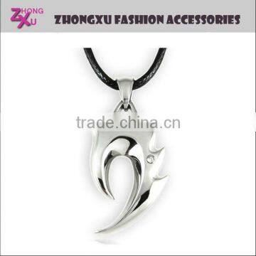 custom popular high quality mens stainless steel fire flame pendant necklace