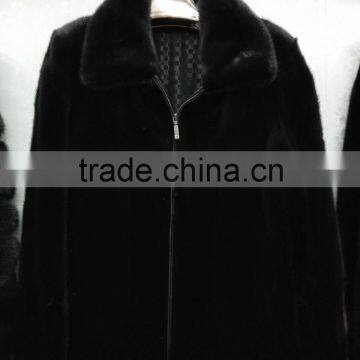 Men's hot selling classic blalck mink fur coat for in winter