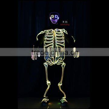 Skeleton dance costume, dmx lights led dance costumes