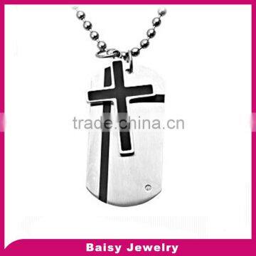 popular style cross design stainless steel pendant christian engraved jewelry